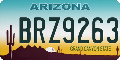 AZ license plate BRZ9263