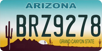 AZ license plate BRZ9278