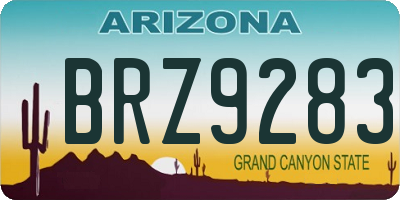 AZ license plate BRZ9283