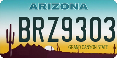 AZ license plate BRZ9303