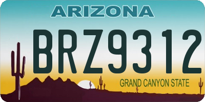 AZ license plate BRZ9312