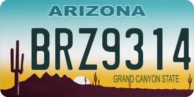 AZ license plate BRZ9314