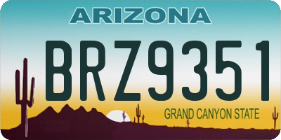 AZ license plate BRZ9351