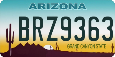 AZ license plate BRZ9363