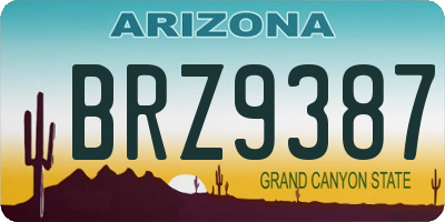 AZ license plate BRZ9387