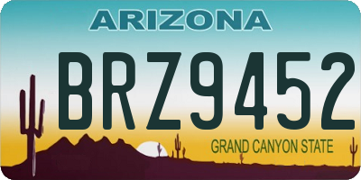 AZ license plate BRZ9452