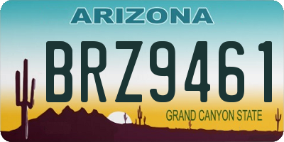 AZ license plate BRZ9461