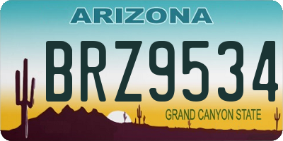 AZ license plate BRZ9534