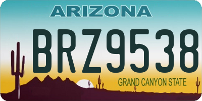 AZ license plate BRZ9538