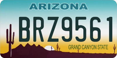 AZ license plate BRZ9561