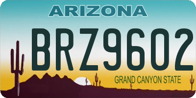 AZ license plate BRZ9602