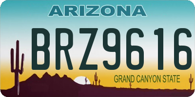 AZ license plate BRZ9616