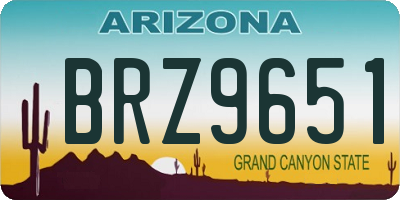 AZ license plate BRZ9651