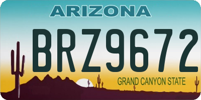 AZ license plate BRZ9672