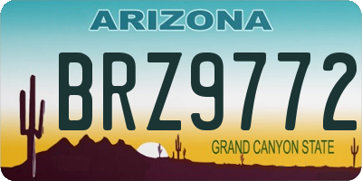AZ license plate BRZ9772