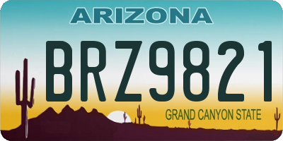 AZ license plate BRZ9821