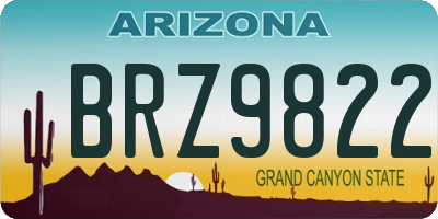 AZ license plate BRZ9822