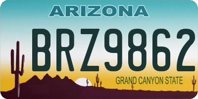AZ license plate BRZ9862