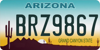 AZ license plate BRZ9867