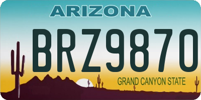 AZ license plate BRZ9870