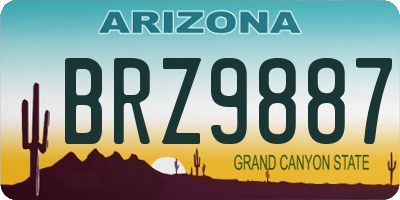 AZ license plate BRZ9887