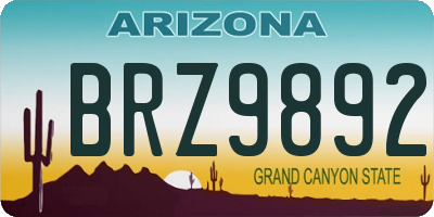 AZ license plate BRZ9892