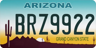 AZ license plate BRZ9922