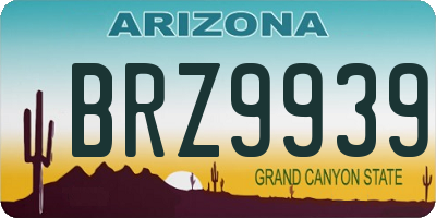 AZ license plate BRZ9939