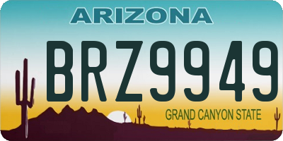 AZ license plate BRZ9949