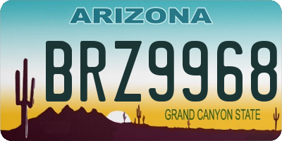AZ license plate BRZ9968
