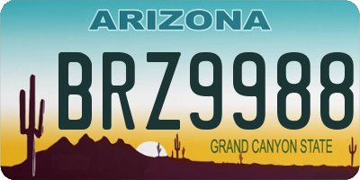AZ license plate BRZ9988