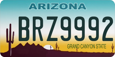 AZ license plate BRZ9992