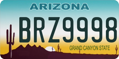 AZ license plate BRZ9998