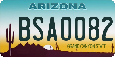 AZ license plate BSA0082