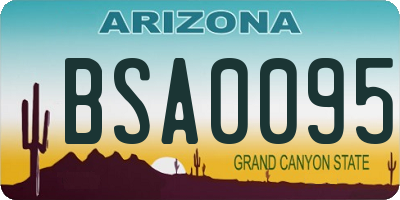 AZ license plate BSA0095