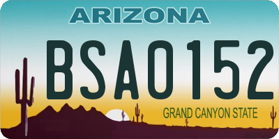 AZ license plate BSA0152