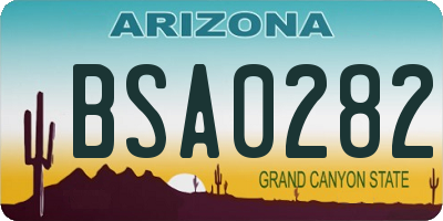 AZ license plate BSA0282