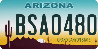 AZ license plate BSA0480