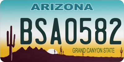 AZ license plate BSA0582