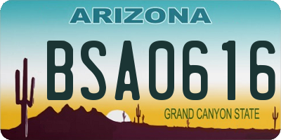 AZ license plate BSA0616