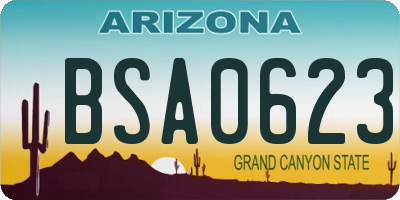 AZ license plate BSA0623