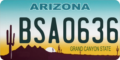AZ license plate BSA0636