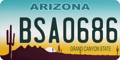 AZ license plate BSA0686