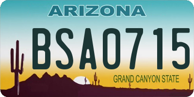 AZ license plate BSA0715