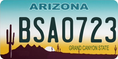 AZ license plate BSA0723