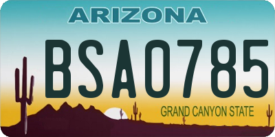 AZ license plate BSA0785