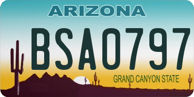AZ license plate BSA0797