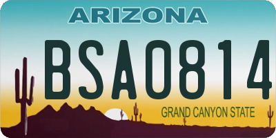 AZ license plate BSA0814