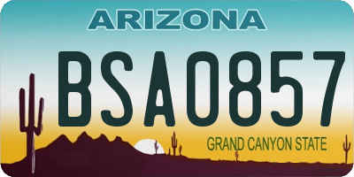 AZ license plate BSA0857