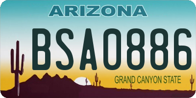 AZ license plate BSA0886